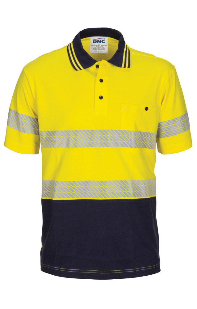 HIVIS Segment Taped Cotton Jersey Polo – Short Sleeve