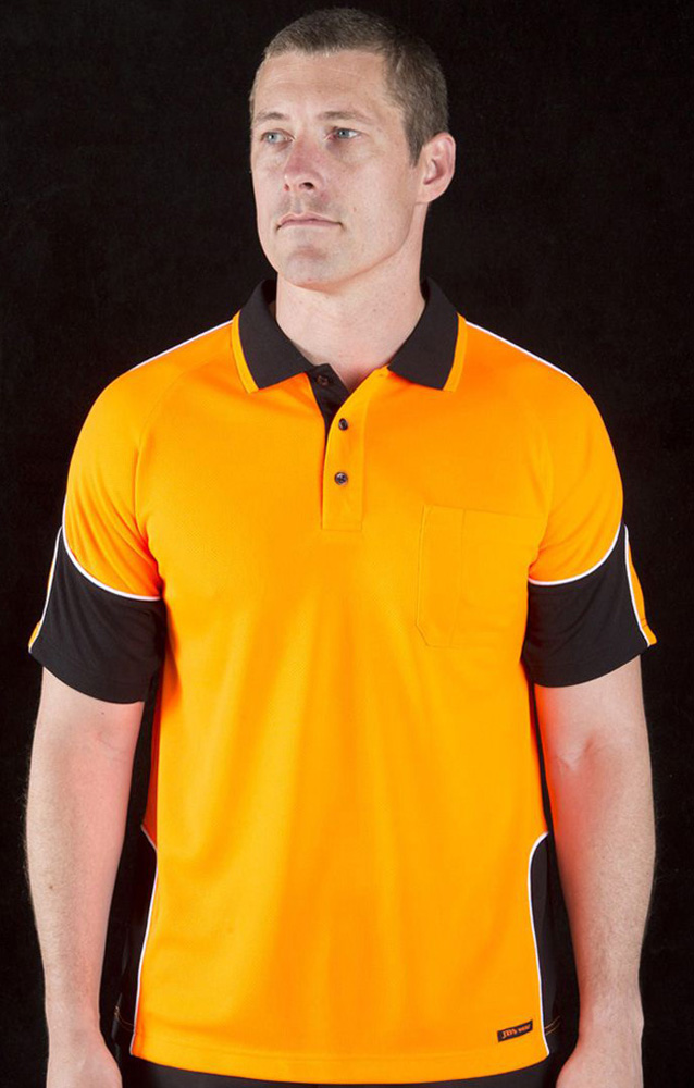 JBs Hi Vis Short Sleeve Arm Panel Polo