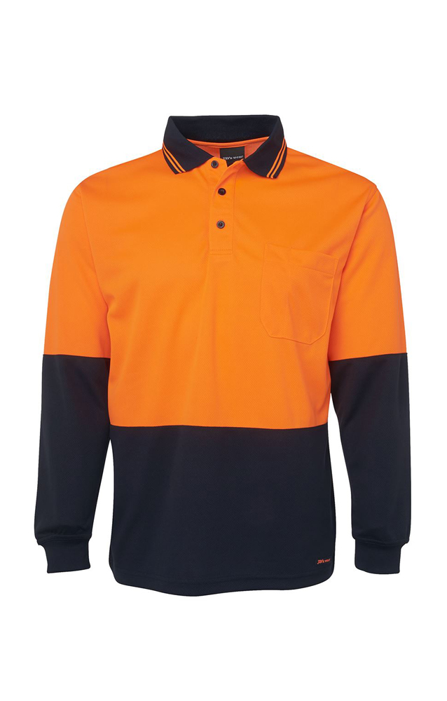 JBs Hi Vis Traditional Long Sleeve Polo