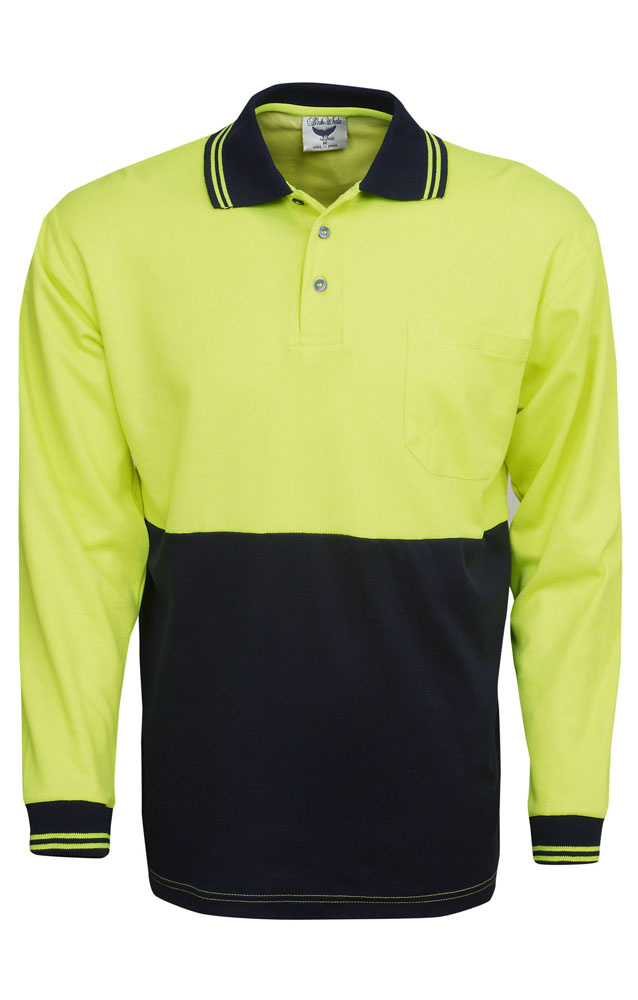 Hivis Cotton Back True Dry Polo Long Sleeve