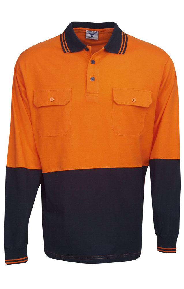 100% Cotton Hi Vis Polo Long Sleeve