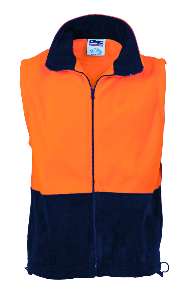 HiVis 2 Tone Full Zip Polar Fleece Vest