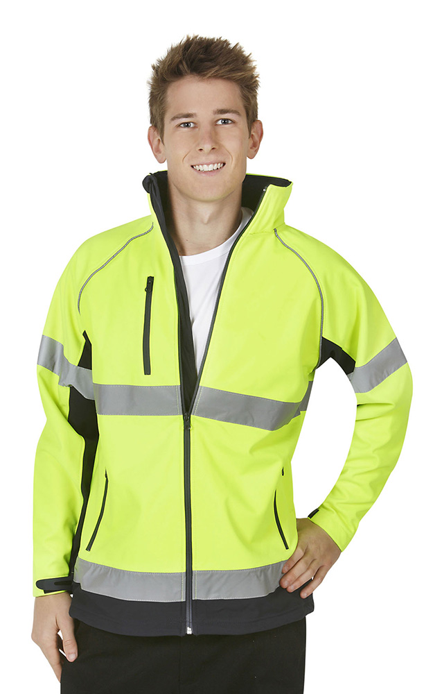 BW Hi Vis Soft Shell Jacket With Reflective Tape