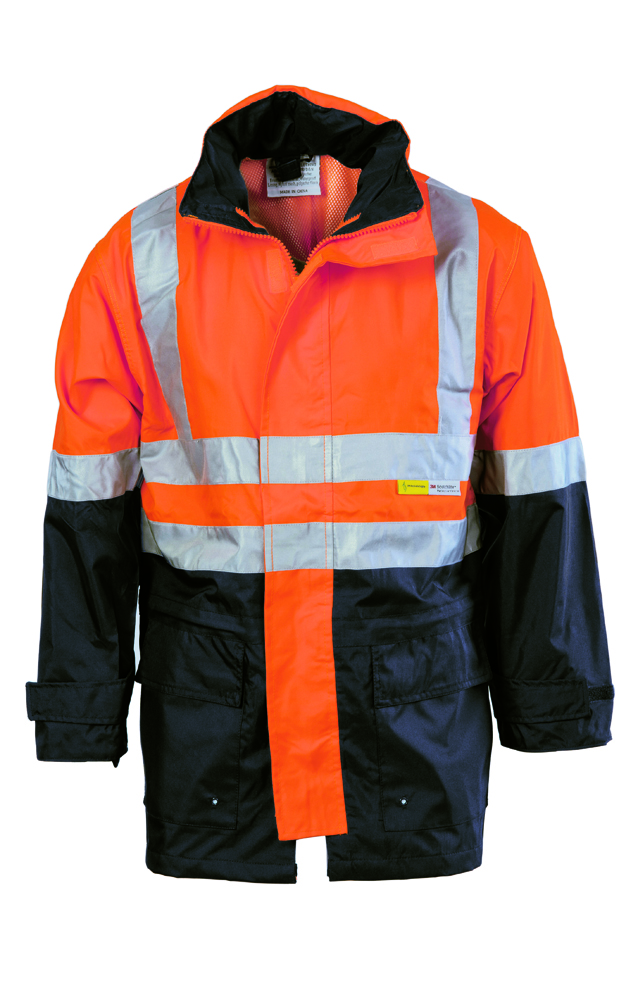 HiVis Two Tone Breathable Rain Jacket with 3M R/ Tape