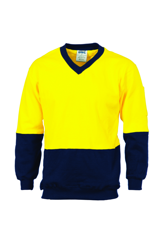 HiVis V-Neck Cotton Fleecy Sweat Shirt