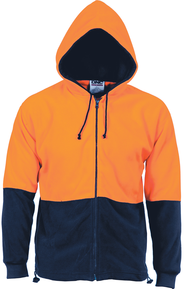 DNC HiVis Full Zip Polar Fleece Hoodie