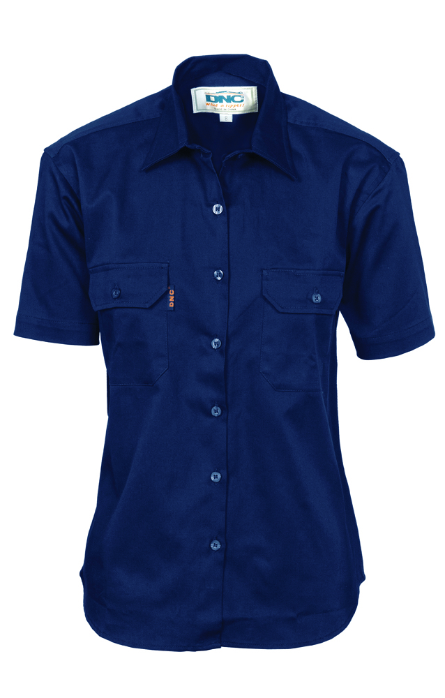 Ladies Cotton Drill Work Shirt – Short Sleeve