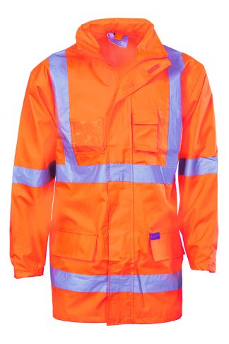 NSW Railway Safety Compliant Hi Vis Rain Jacket - HiVis NSW Rail Safety Cross Back D/N “2 in 1” Rain Jacket.