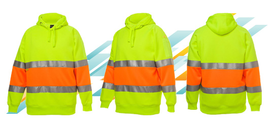 Hi Vis Biomotion (D+N) Pullover Hoodie With 3M Tape