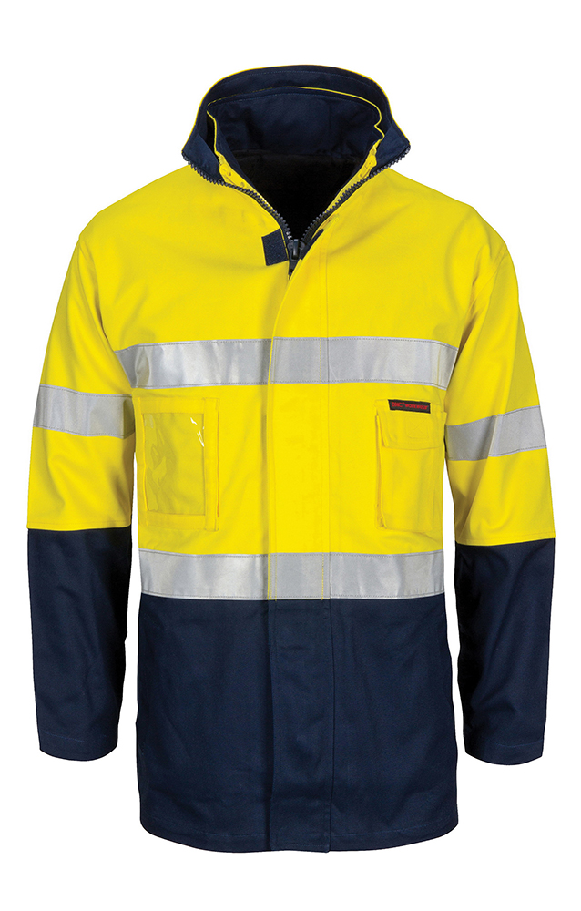 HiVis “4 IN 1” Cotton Drill Jacket with Generic R/Tape