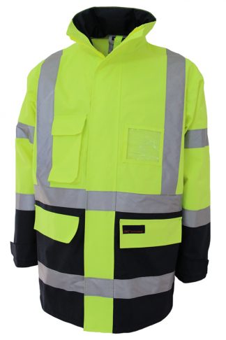 QLD traffic controller compliant Hi Vis Jacket - Hi Vis "H" Pattern 2 Tone Biomotion Tape Jacket.