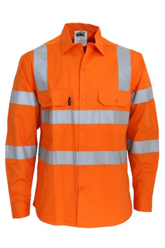 VIC Rail Safety Compliant Hi-Vis 3 way Cool-Breeze Cotton Shirt