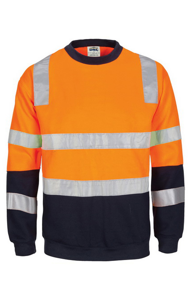 VIC Rail Compliant Hi Vis 2 Tone Crew-neck Fleecy Sweat Shirt with CSR R/Tape.