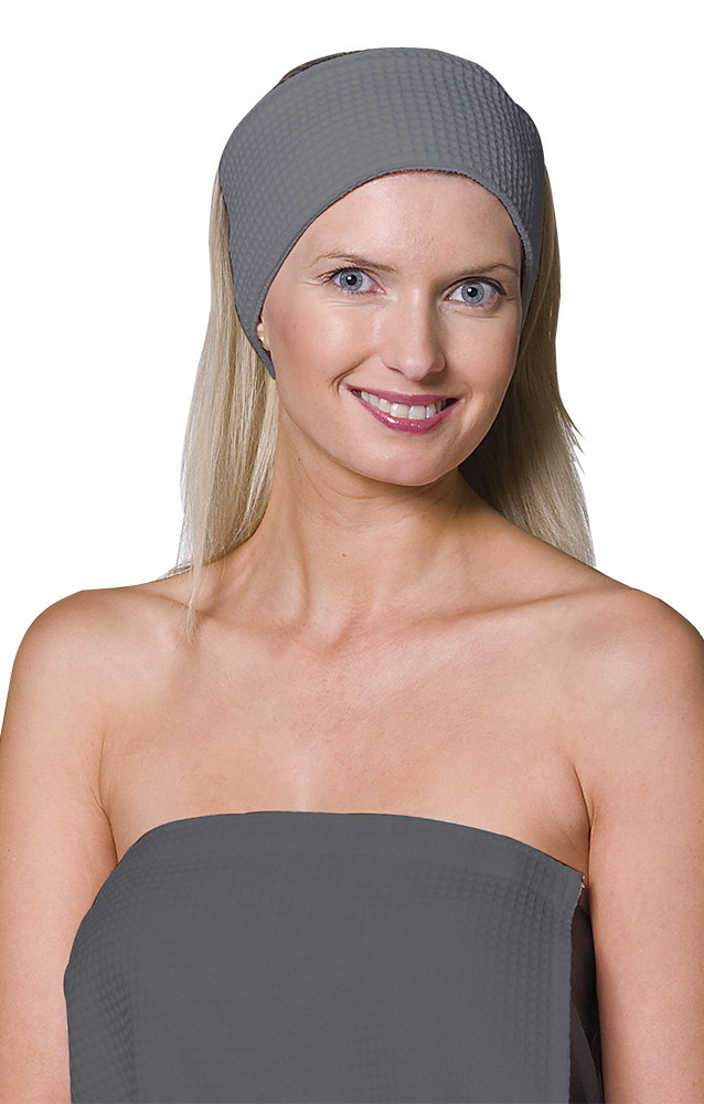 Double Layer Waffle Headband 5 Pcs/Pack Charcoal