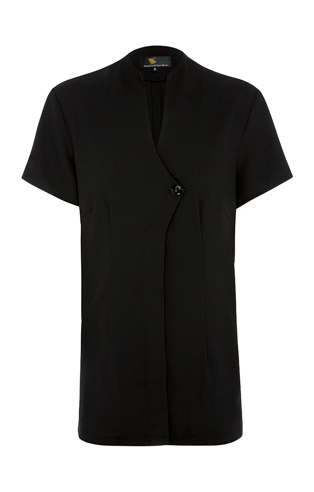 Freesia Thin Cool Tunic Black Short Sleeve