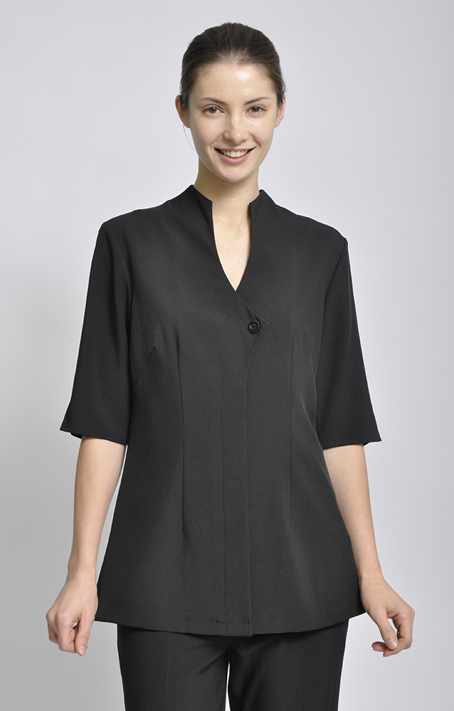 Freesia Thin Cool Tunic Black 3/4 Sleeve