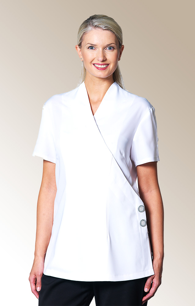 Comfy Wrapping Tunic white Short Sleeve