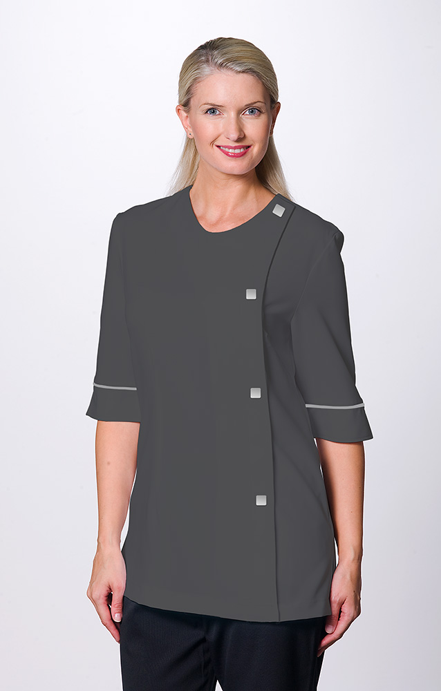 Azalea Moisture Wicking Tunic 3/4 Sleeve Grey