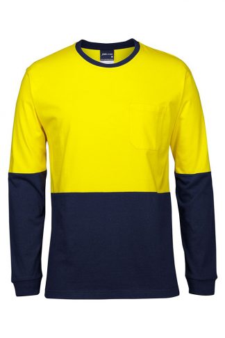 HI VIS L/S CREW NECK COTTON T-SHIRT