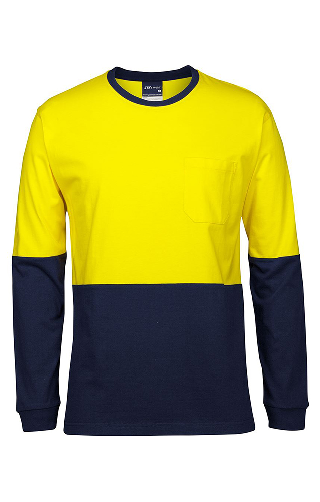 HI VIS L/S CREW NECK COTTON T-SHIRT