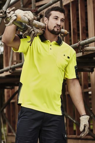 Mens Reinforced Hi Vis Squad S/S Polo