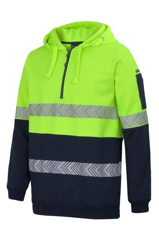 HI VIS 1/2 ZIP SEGMENTED TAPE HOODIE