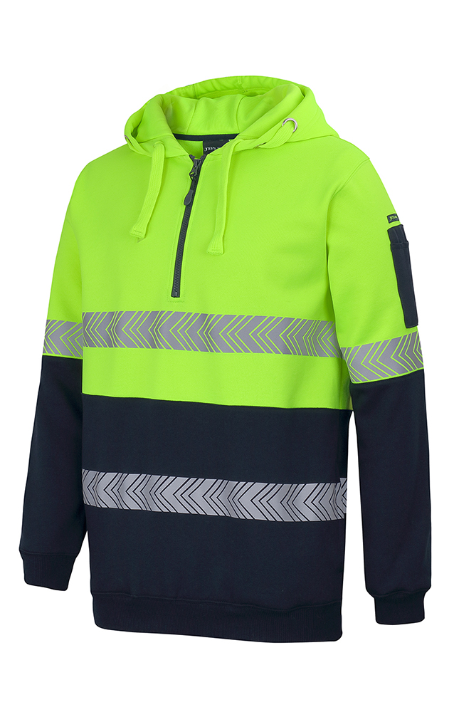 HI VIS 1/2 ZIP SEGMENTED TAPE HOODIE