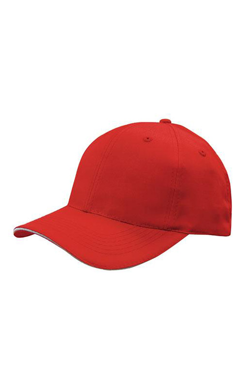 Breathable Poly Twill Cap with Sandwich Trim With One Embroidery At Front (MOQ: 20)