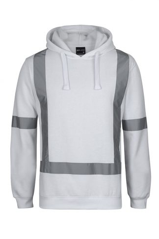 FLEECE HOODIE WITH REFLECTIVE TAPE WHITE