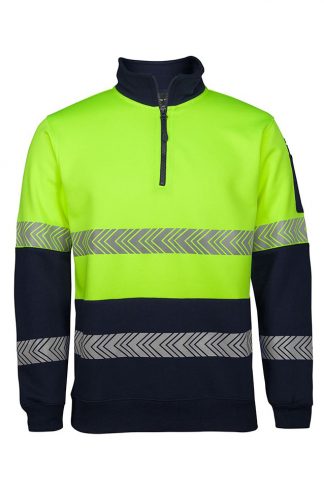 HI VIS 1/2 ZIP SEGMENTED TAPE FLEECE