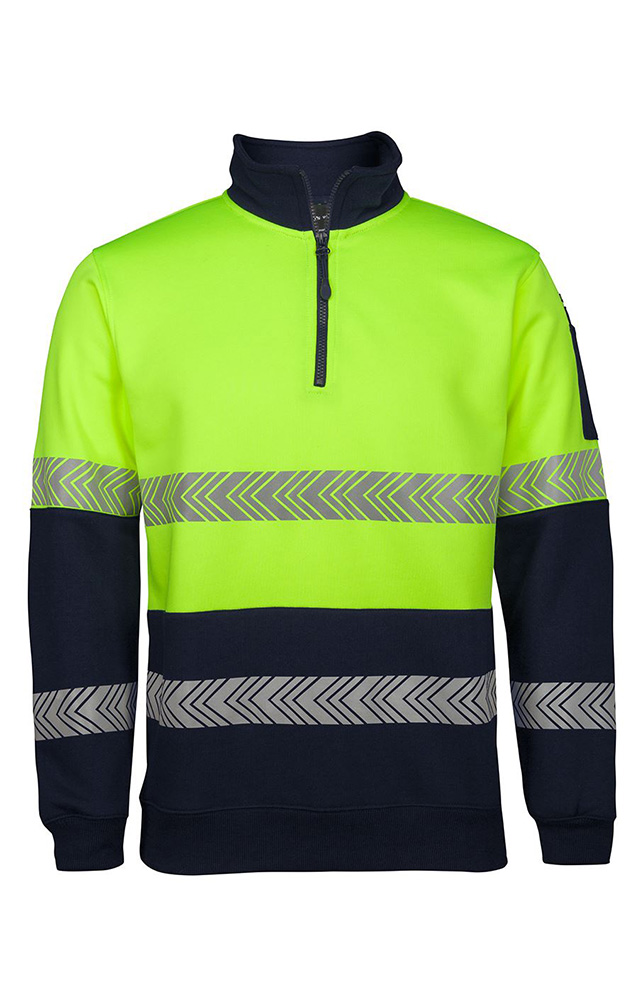 HI VIS 1/2 ZIP SEGMENTED TAPE FLEECE