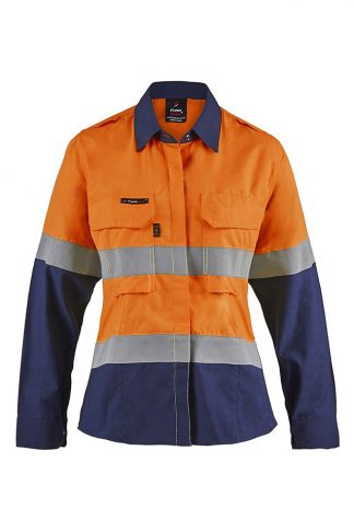 Torrent HRC2 Ladies Hi Vis Two Tone Close Front Shirt With Gusset Sleeves and FR Reflective Tape