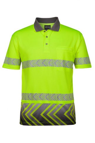 HI VIS S/S ARROW SUB POLO WITH SEGMENTED TAPE