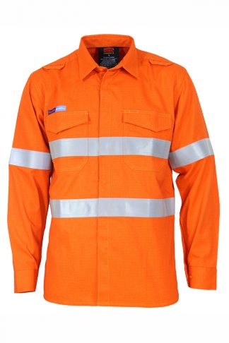 Hi Vis Inherent Fire Retardant PPE2 Ripstop Shirt With LOXY FR Reflective Tape