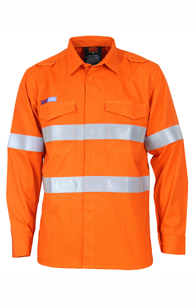 Hi Vis Inherent Fire Retardant PPE2 Ripstop Shirt With LOXY FR Reflective Tape