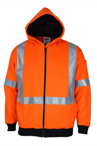 DNC NSW Rail Compliant Hi Vis Hoodie With Full Zip and 'X' Back Tape