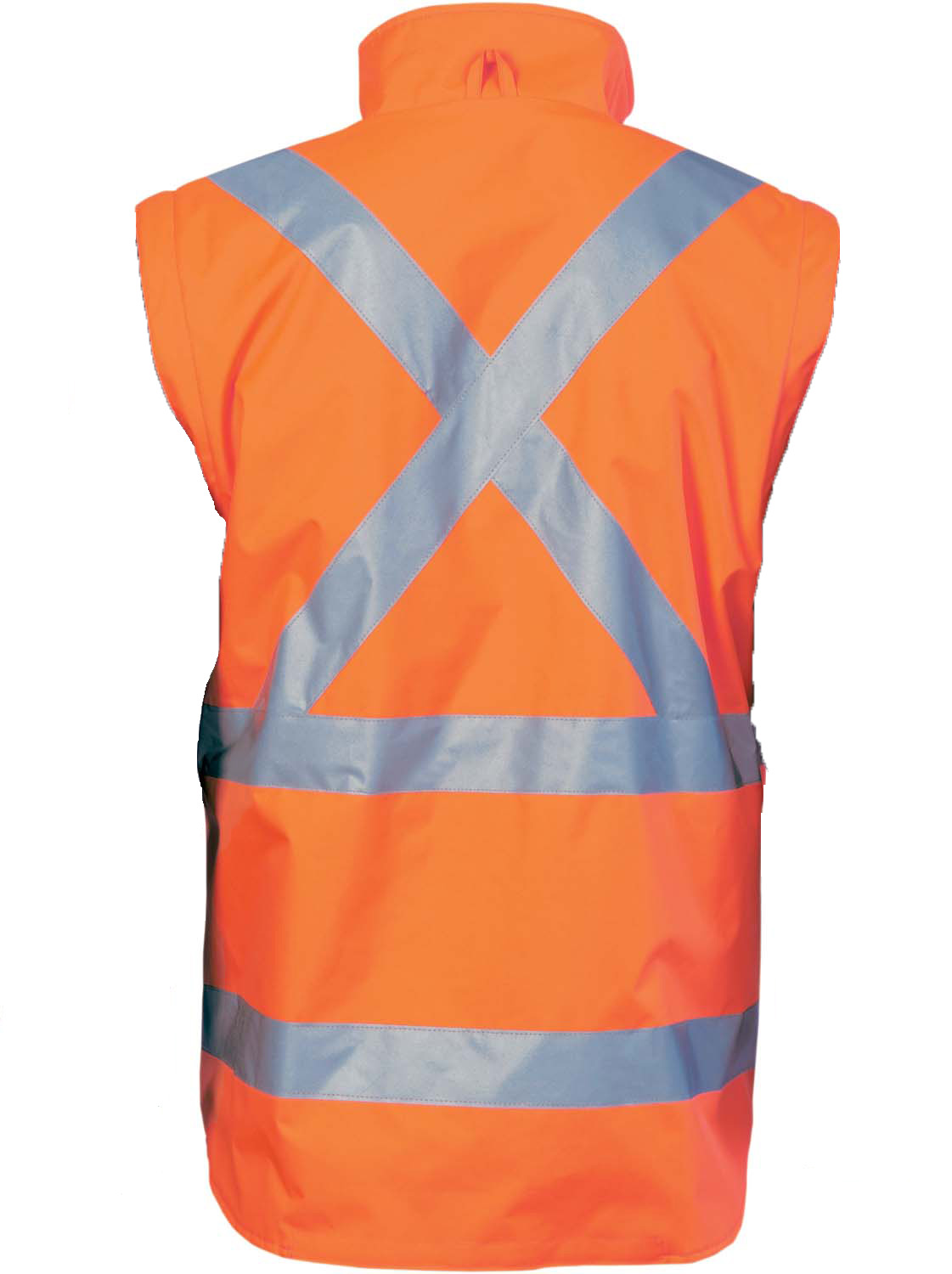 DNC NSW Rail Compliant Hi Vis Reversible Vest with ‘X’ Back Reflective Tape and Zip Off Sleeves