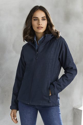 Women Geo Stretch Soft Shell Jacket With Bonded Fleece Lining