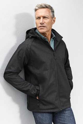 Mens Geo Stretch Soft Shell Jacket With Bonded Fleece Lining