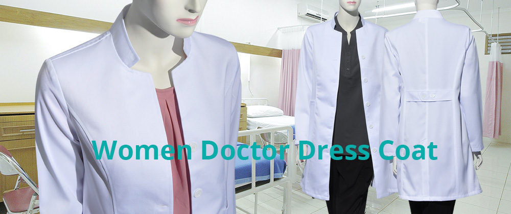 Stand Collar Women Doctor Dress Coat/Women Lab Coat