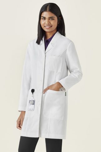 Women Stain Release Long Line Lab Coat