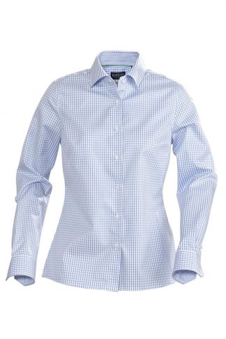 Women Tribeca Easy Care Treated Combed Cotton Check Shirt Long Sleeve