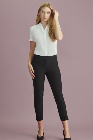 Womens 7/8 Mid-Waist Slim Leg Pants