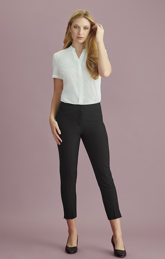 Womens 7/8 Mid-Waist Slim Leg Pants