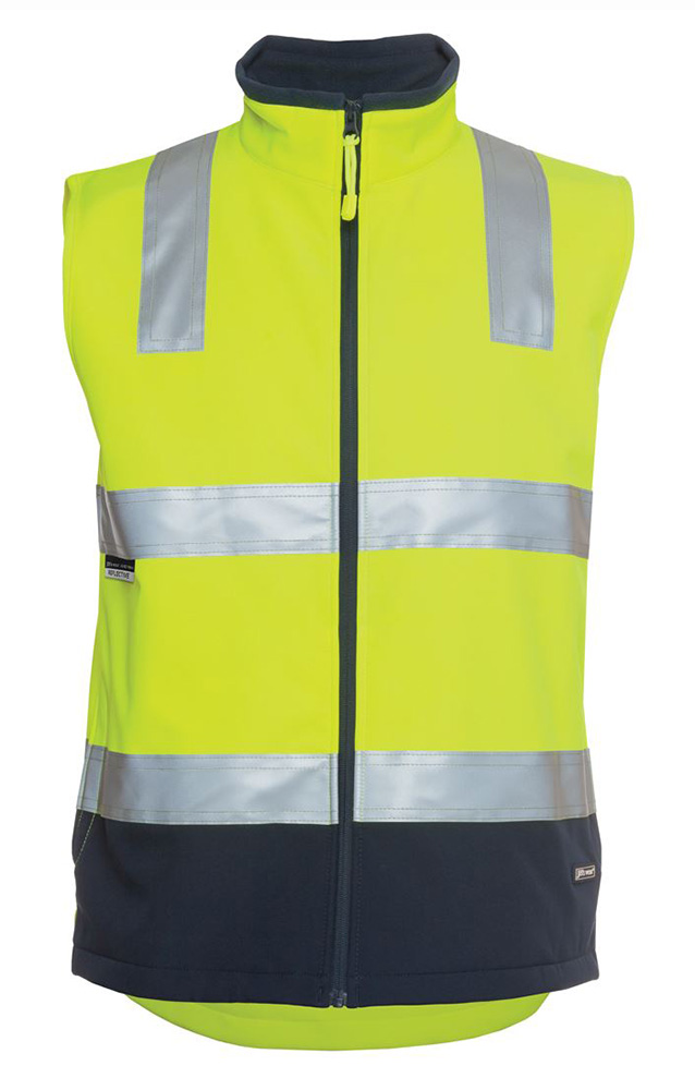 JBs Soft Shell Shower Proof Hi Vis Vest With Reflective Tape