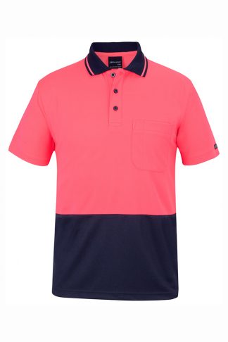 JBs Non Cuff Hi Vis Polo Short Sleeve