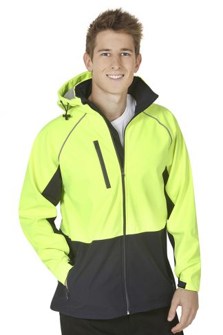 BW Hi Vis Soft Shell Jacket With Hood Day Use