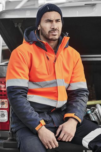 Syzmik Antarctic Hi Vis Soft Shell With Hood and Reflective Tape