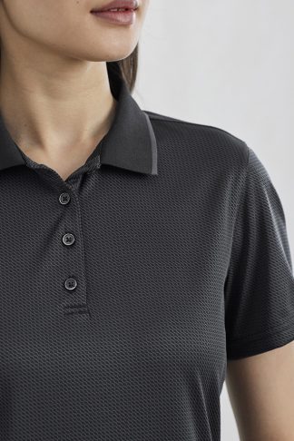 Women's Echo Houndstooth Knitted Polo S/S Made of Certified Recycled Polyester