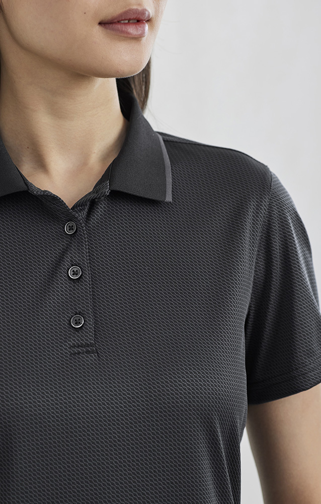 Women’s Echo Houndstooth Knitted Polo S/S Made of Certified Recycled Polyester